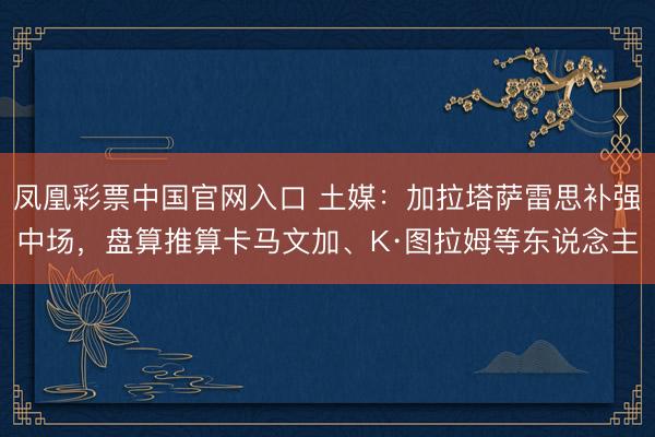 凤凰彩票中国官网入口 土媒：加拉塔萨雷思补强中场，盘算推算卡马文加、K·图拉姆等东说念主