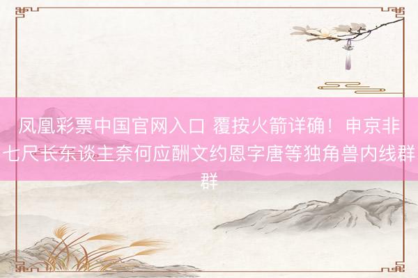 凤凰彩票中国官网入口 覆按火箭详确！申京非七尺长东谈主奈何应酬文约恩字唐等独角兽内线群