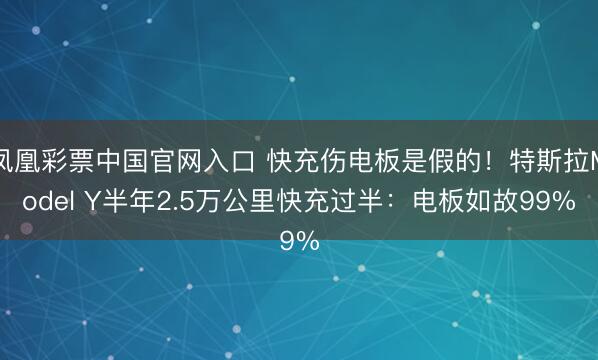 凤凰彩票中国官网入口 快充伤电板是假的!特斯拉Model Y半年2.5万公里快充过半:电板如故99%