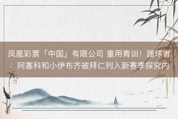 凤凰彩票「中国」有限公司 重用青训！踢球者：阿塞科和小伊布齐被拜仁列入新赛季探究内