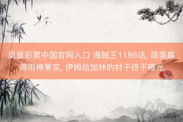 凤凰彩票中国官网入口 海贼王1186话， 薇薇赢得雨神果实， 伊姆给加林的材干终于曝光